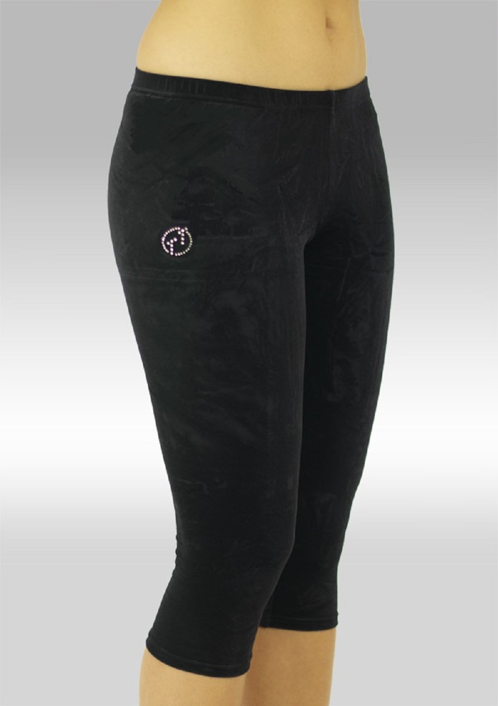 Gymnastikbyxor K754zw Tights trekvartslång svart