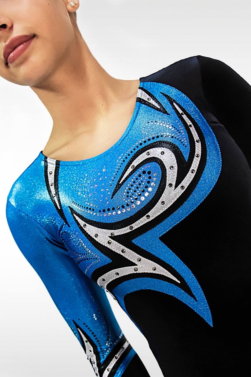 Gymnastikdräkt V687 black/turchese