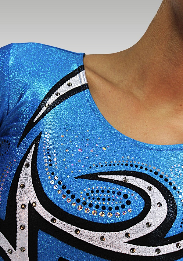 Gymnastikdräkt V687 black/turchese