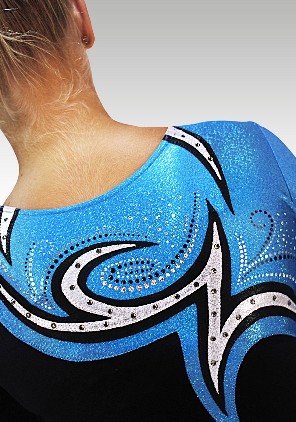 Gymnastikdräkt V687 black/turchese