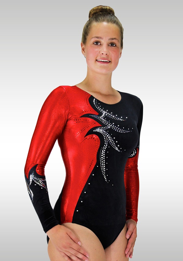 Gymnastikdräkt V761 Black/red