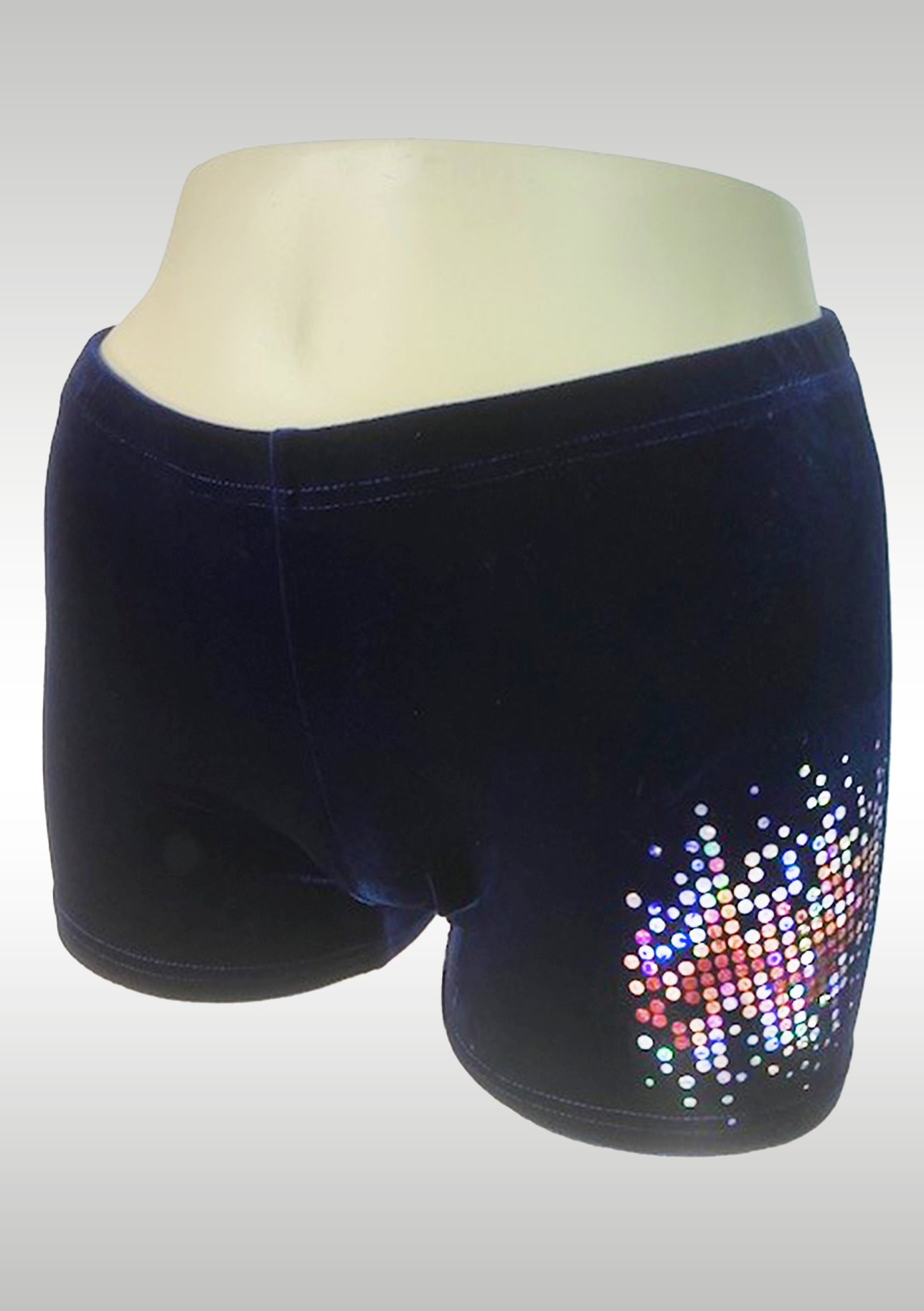 K756003 Blå sammet, rött glitter